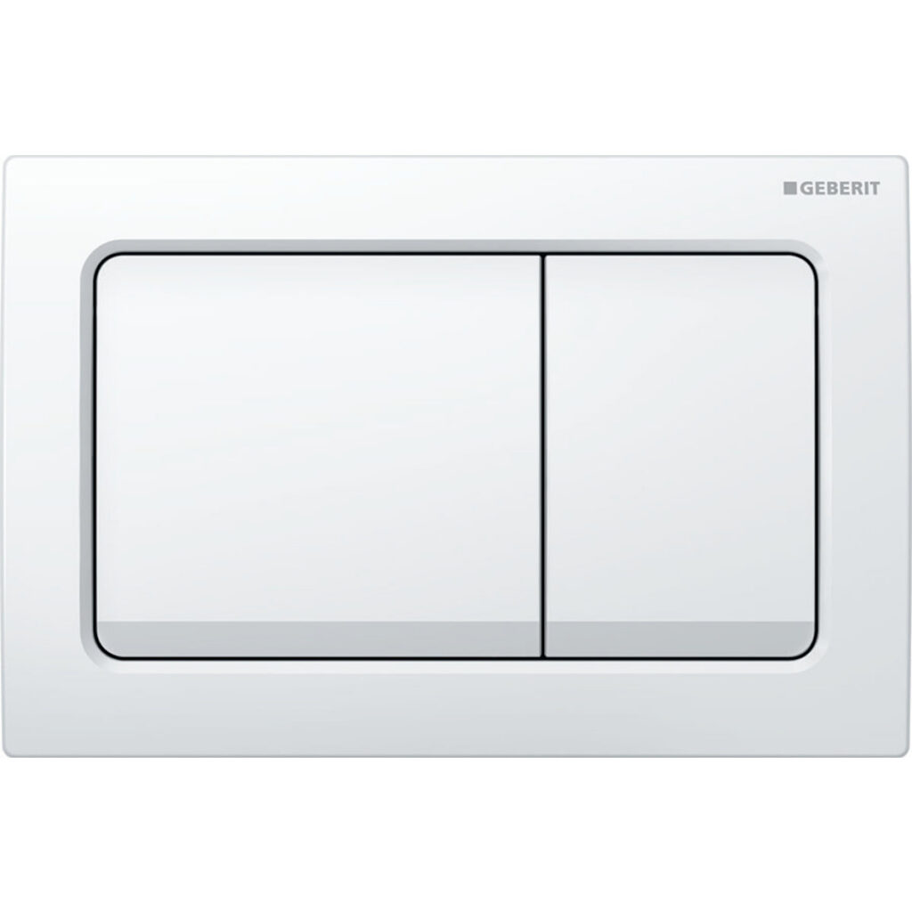 Geberit Alpha01 Square Dual Flush Plate – White