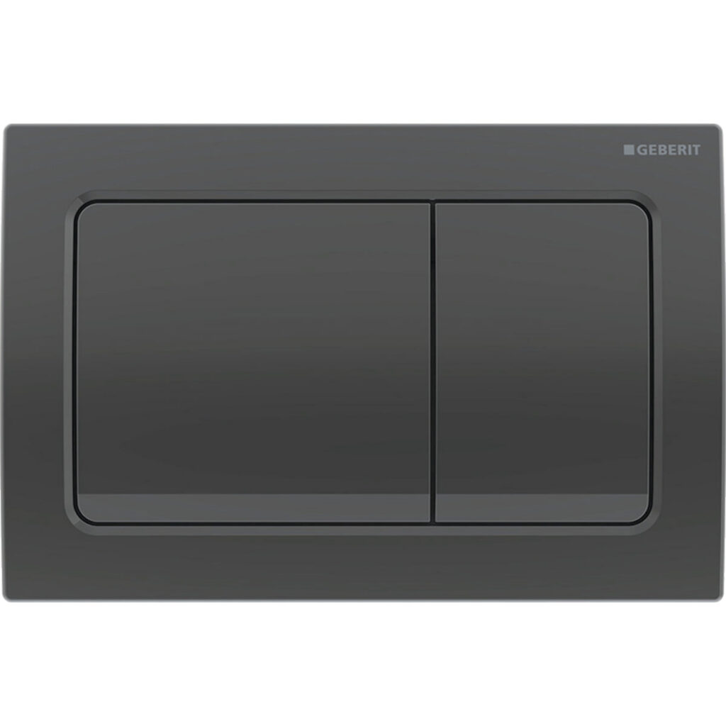 Geberit Alpha01 Square Dual Flush Plate – Black Chrome