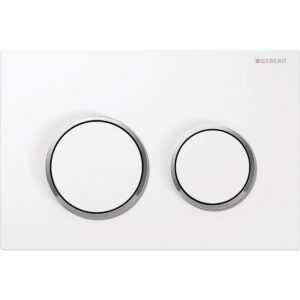 Geberit Kappa21 Flush Plate – White Finish, Chrome Trim