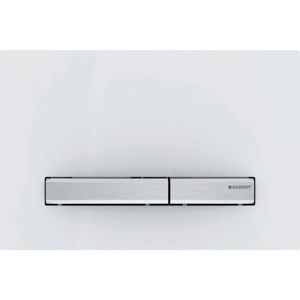 Geberit Sigma50 Mechanical Dual Flush – White Finish, Chrome Trim