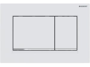 Geberit Sigma30 Flush Plate – Matt White Finish, Chrome Trim