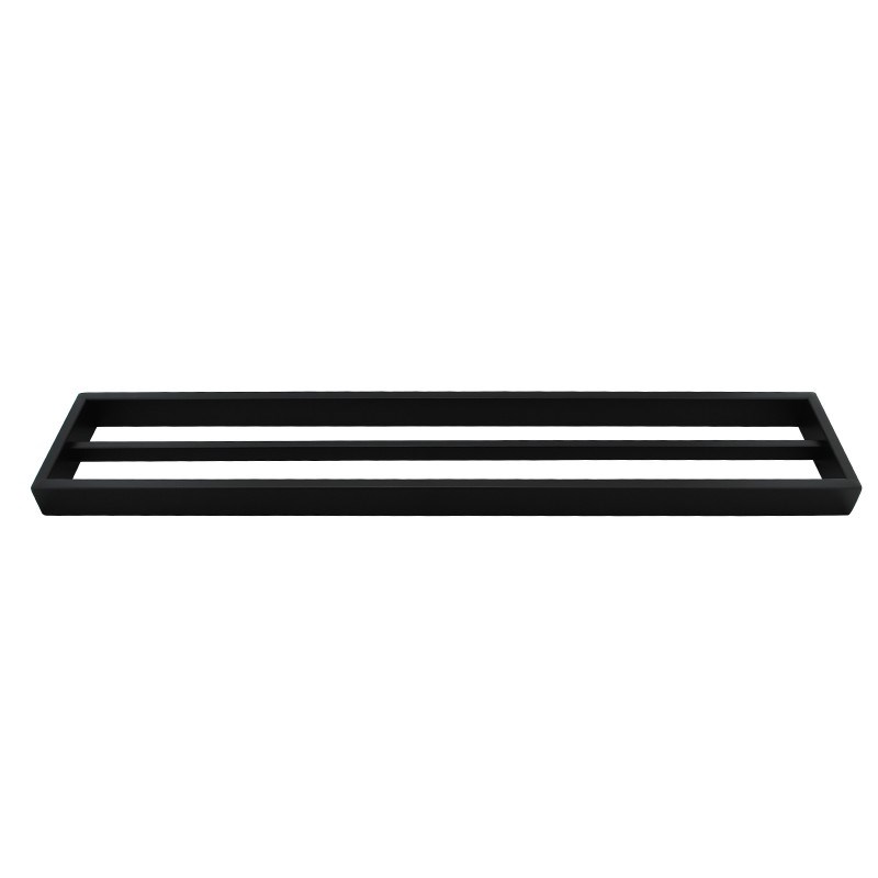 Cavallo Matte Black Square Double Towel Rail 600mm