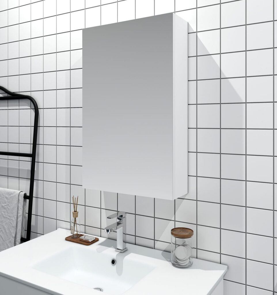 MDF Shaving Cabinet 450mm – Gloss White