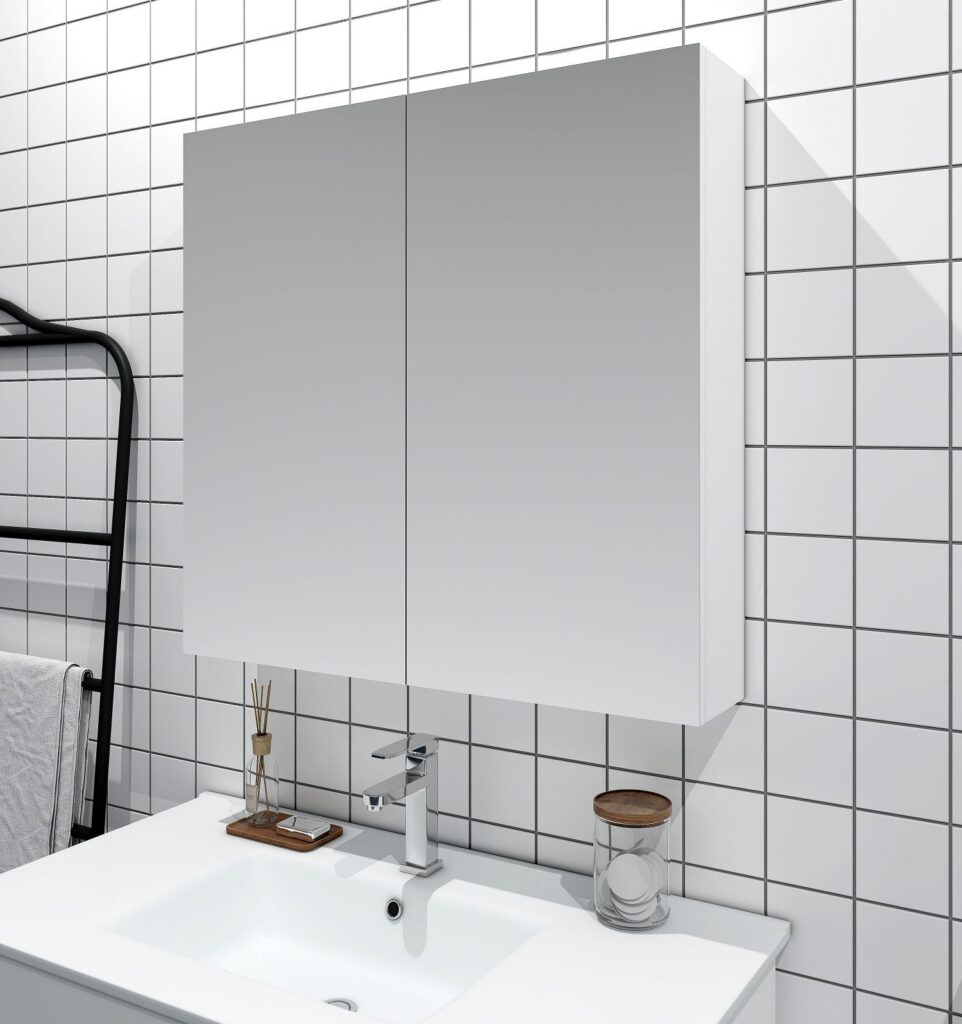 MDF Shaving Cabinet 900mm – Gloss White