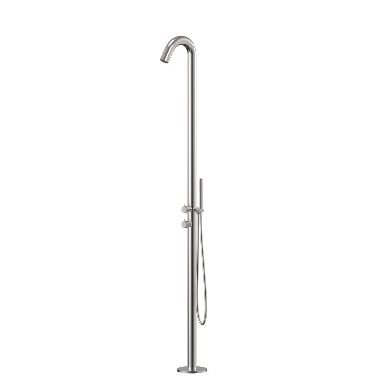 Round Out-Door Use Stainless Steel Freestanding Shower With Handheld Shower