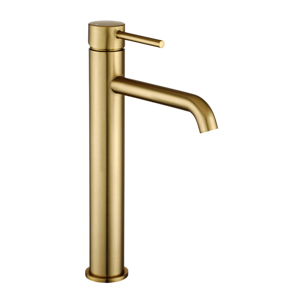 LUCID PIN – Brushed Brass Tall Basin Mixer