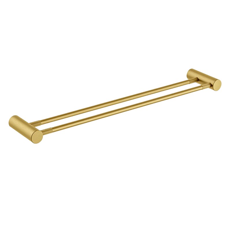 CADDENCE – 800mm Brushed Brass Double Towel Rail