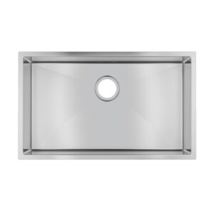 Round Corner Chrome Stainless Steel Handmade Single Bowl Kitchen Sink 762*457*254mm