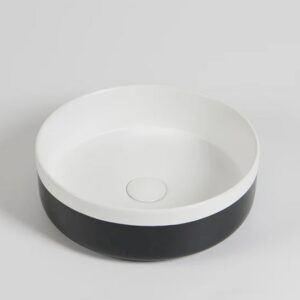 375*375*135mm Color Plus Textured Exterior Finish with Matte Black Edges & Matte Dark Grey Interior Finish Above Counter Basin(32mm Nonoverflow)