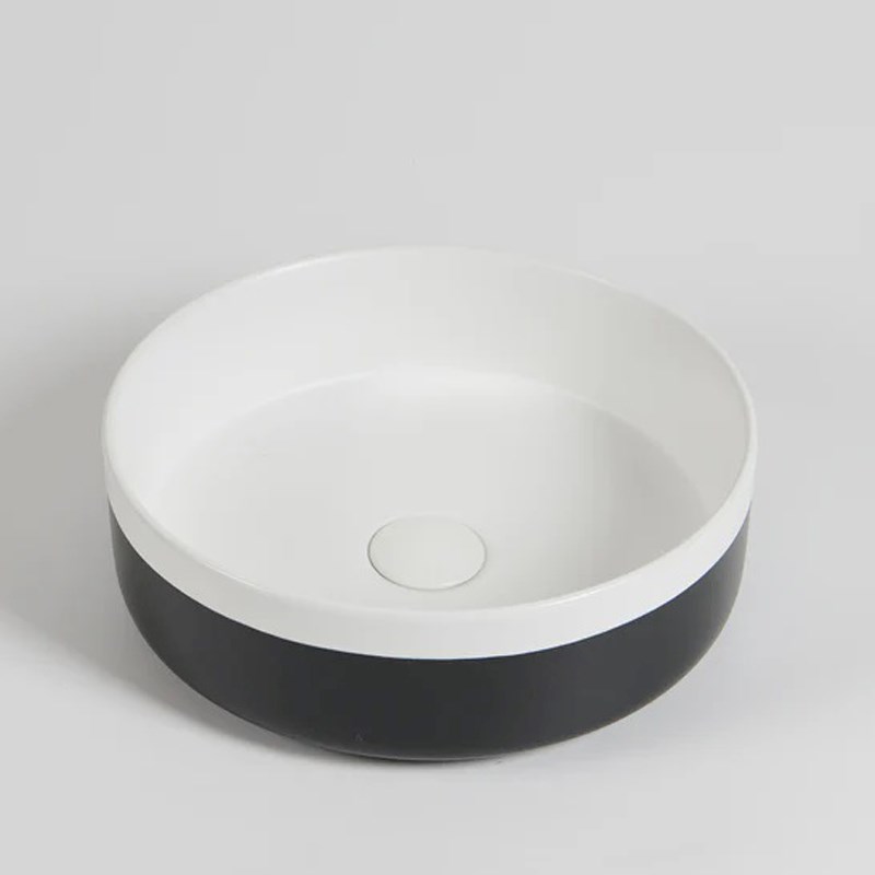 375*375*135mm Color Plus Textured Exterior Finish with Matte Black Edges & Matte Dark Grey Interior Finish Above Counter Basin(32mm Nonoverflow)