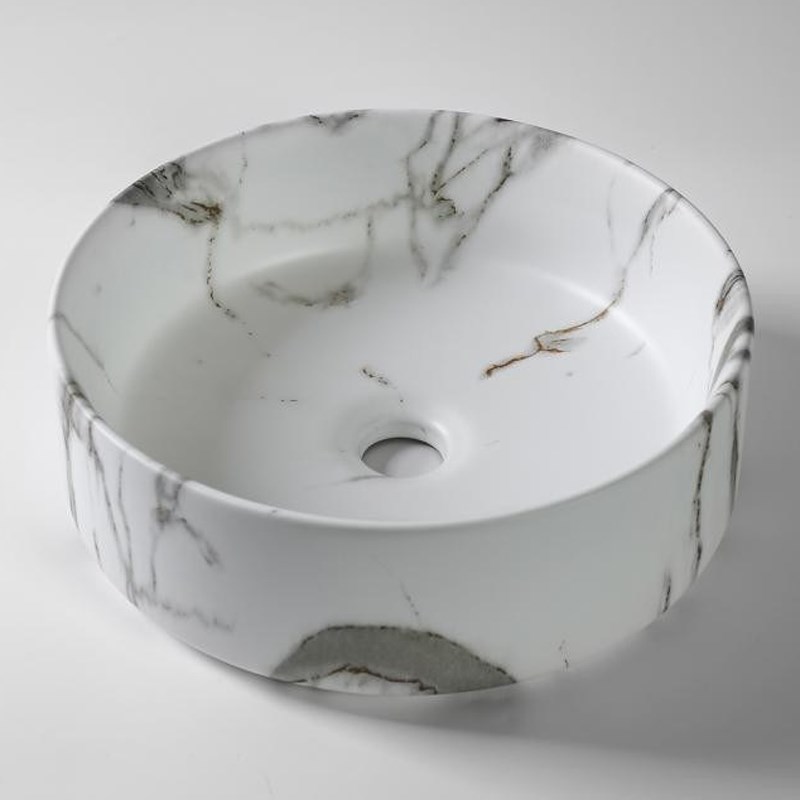 360x360x125mm Carrara Matte White Above Counter Basin
