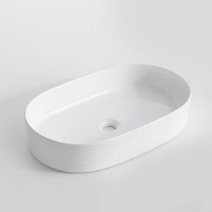 605x380x125mm Gloss White Above Counter Basin