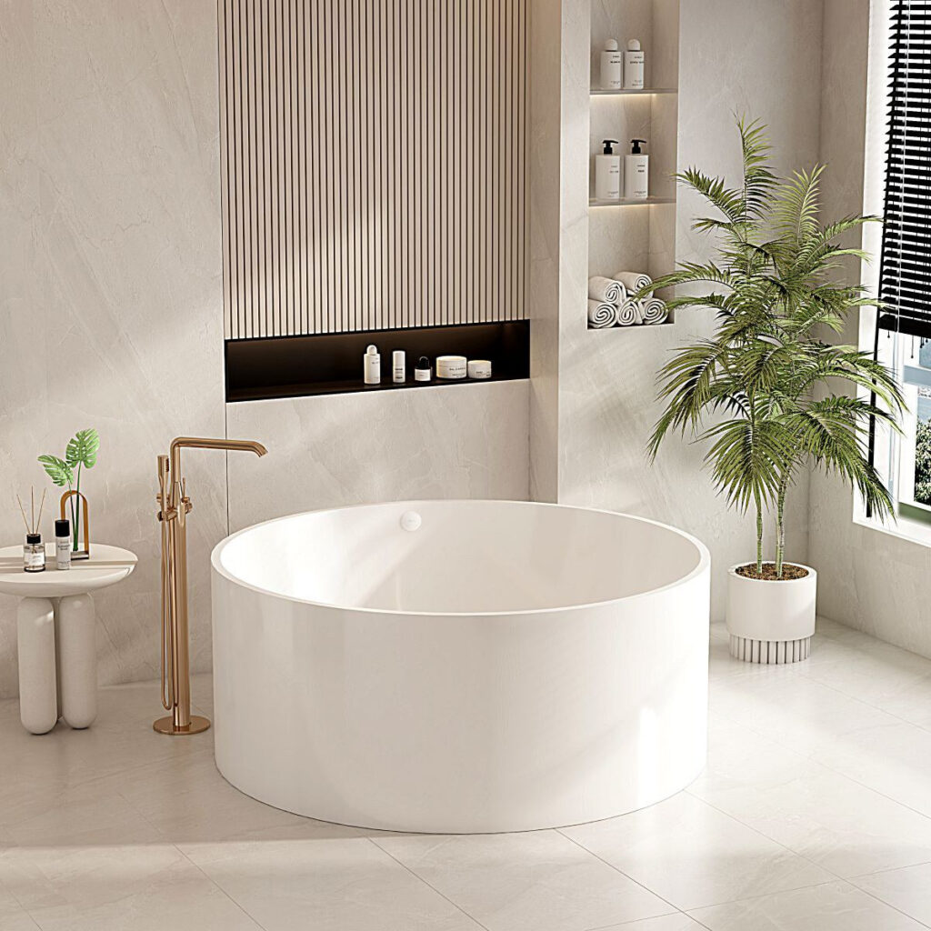 Cole Freestanding Acrylic Bathtub – Gloss White