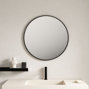 Aluminum Framed 900mm Round Mirror – Matt Black