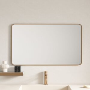 Aluminum Framed 1200mm Rectangular Mirror – Brushed Gold