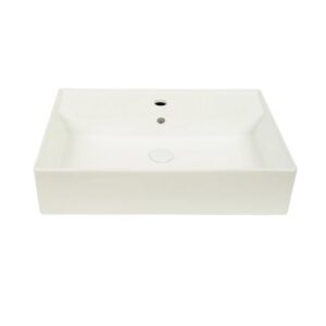 605*420*150mm Gloss White Wall Hung Basin(32mm Overflow+1 Tap Hole)