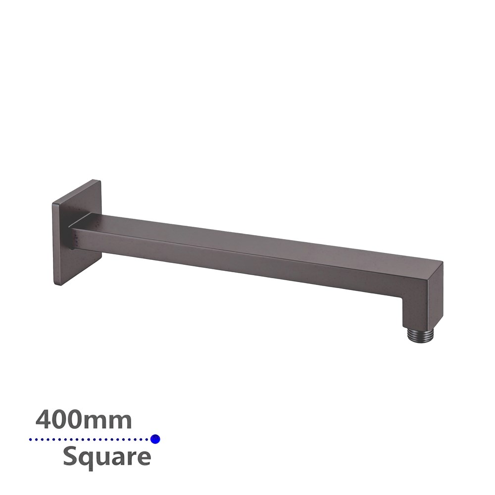 400mm Gun Metal Grey Wall Shower Arm