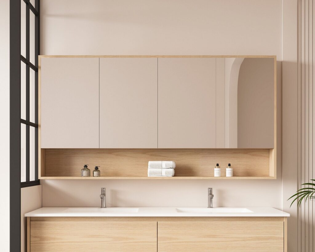 HERA 1500mm Shaving Cabinet – Tas Oak