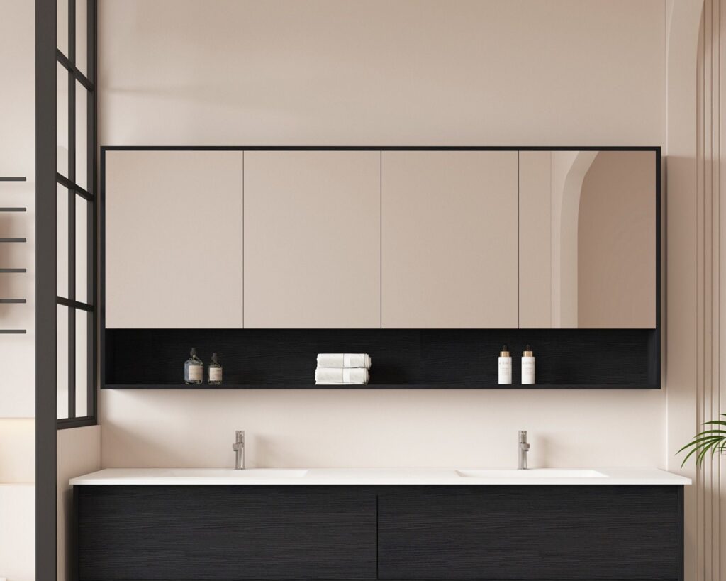 HERA 1800mm Shaving Cabinet – Black Oak