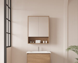 HERA 600mm Shaving Cabinet – Elegant Oak