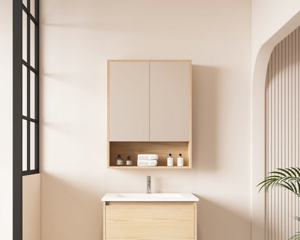 HERA 600mm Shaving Cabinet – Tas Oak