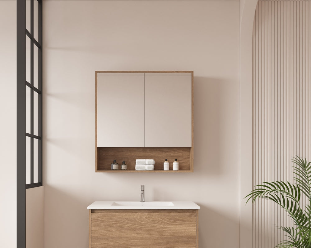 HERA 750mm Shaving Cabinet – Elegant Oak