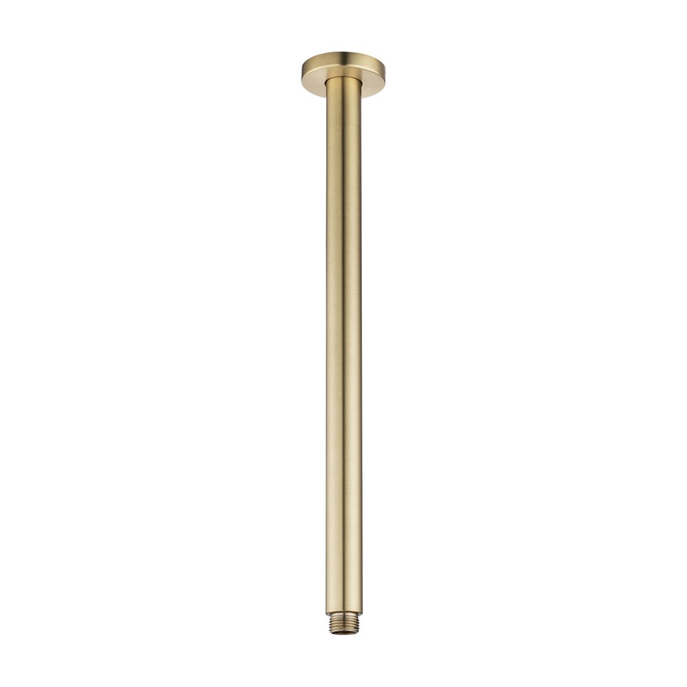 400mm Light Brushed Brass Ceiling Shower Arm