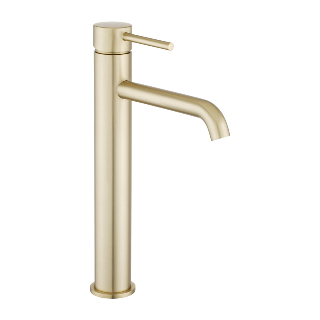 LUCID PIN – Light Brushed Brass Tall Basin Mixer