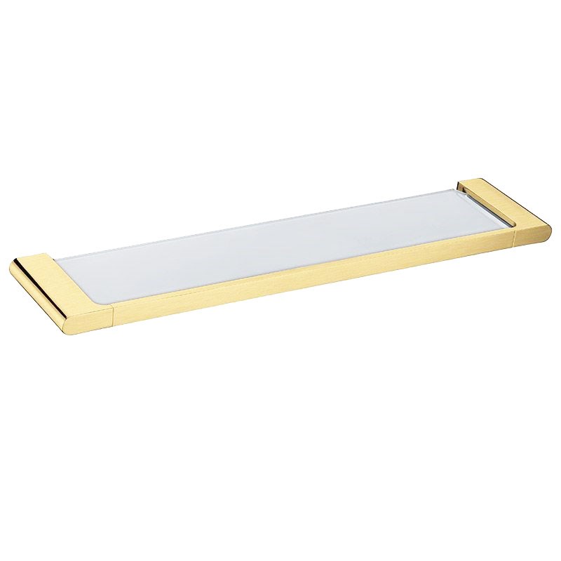 VOG – Light Brushed Brass Glass Shelf