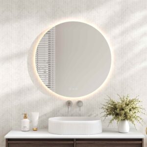 Luna LED Round Mirror 600mm – with Adjustable LED Lighting