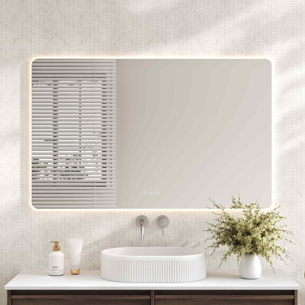 Luna LED Rectangular Mirror 1200mm – with Adjustable LED Lighting