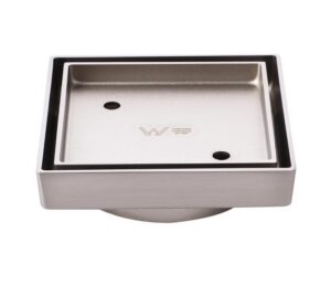 115x115x35mm Brushed Nickel Tile Insert Drain