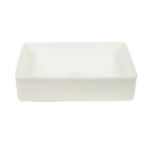 500*340*130mm Gloss White with Fluted Design Above Counter Basin(32mm Nonoverflow)