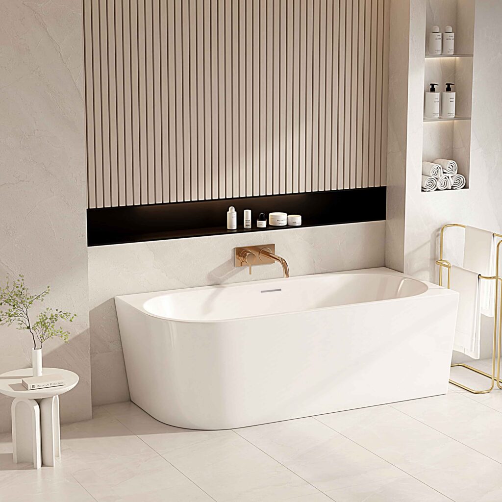 Nova Ultra-Thin Corner Bathtub – Gloss White