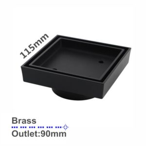 115x115mm Black Tile Insert Drain