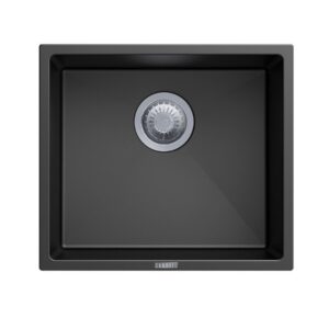457x406mm Black Carysil Granite Single Bowl Kitchen Sink