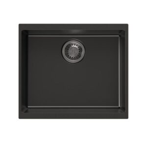 530x460x220mm Black Carysil Granite Single Bowl Kitchen Sink