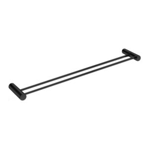 600mm Black Double Towel Rail