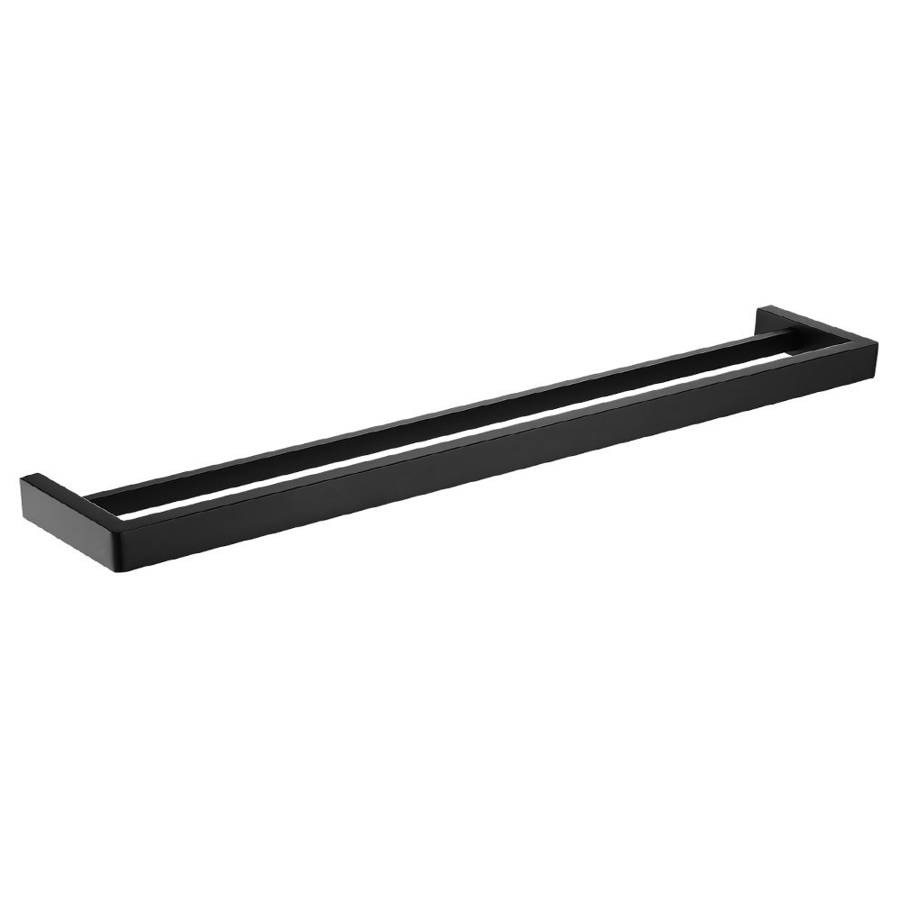 IVANO – 800mm Black Double Towel Rail