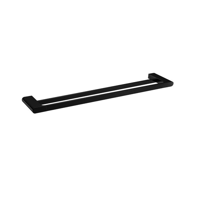 VOG – 600mm Black Double Towel Rail