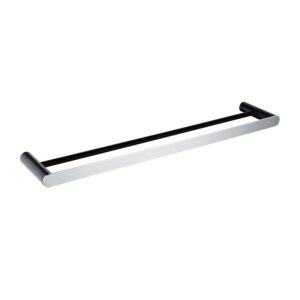 RUSHY – 600mm Black & Chrome Double Towel Rail