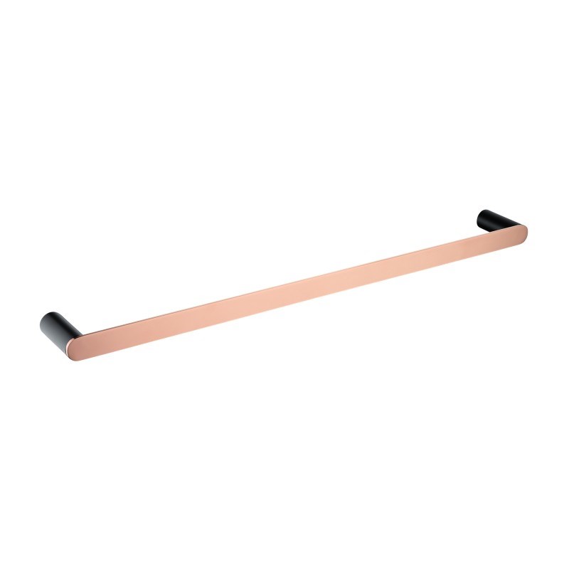600mm Black & Rose Gold Single Towel Rail