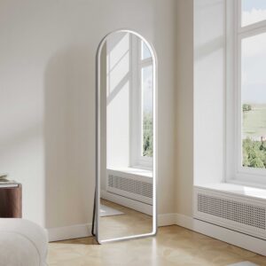 Saga 500×1600mm Freestanding LED Arch Mirror – Brushed Nickel