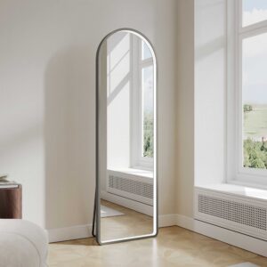 Saga 500×1600mm Freestanding LED Arch Mirror – Gun Metal