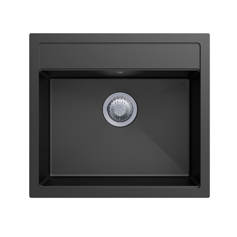 Black Carysil Waltz 560FE Granite Single Bowl Stone Kitchen Sink 560*510mm