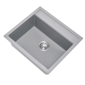 Concrete Grey Carysil Waltz 560FE Granite Single Bowl Stone Kitchen Sink 560*510mm