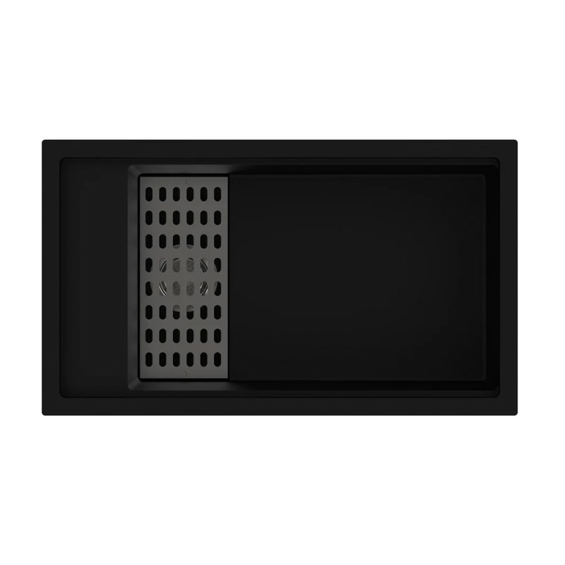Black Carysil Harmony SD780 Granite Single Bowl Stone Kitchen Sink 780*460*250mm(with Bottom Grid & Colander)