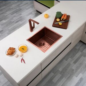 500x440x230mm Copper Stainless Steel PVD Single Bowl Kitchen Sink