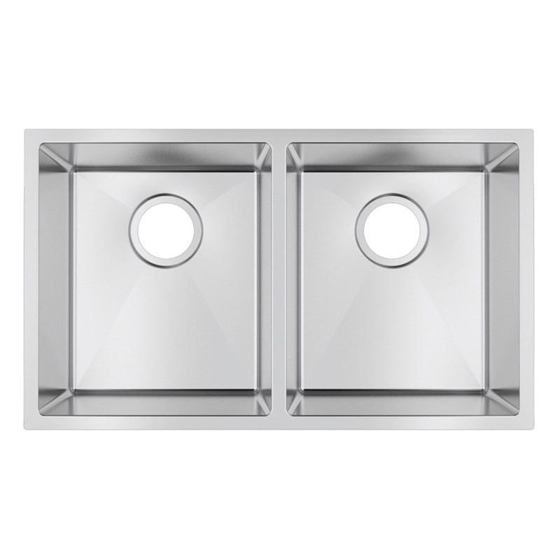 740x440x200mm Chrome Stainless Steel Double Bowl Kitchen Sink