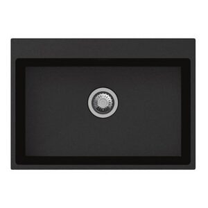 Black Carysil Waltz 680 Granite Single Bowl Stone Kitchen Sink 680*500*220mm